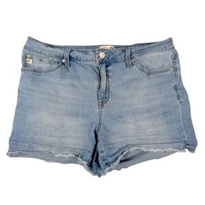 Seven Weekend Shorts Women Size 16 Cut Off Lightly Distressed Light Wash Blue